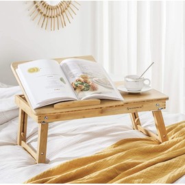 Laptop Desk wooden Table Stand With Tray Adjustable Height For Couch Bed For Lap