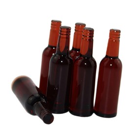 Totority 1set Tiny House Beer Bottles Prop Resin Tiny Beer Bottles Beer Bottles Model Brown Mini Photo Props 6pcs