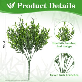 RAINFLOW 4PCS Small Fake Plants Decor Artificial Plants Indoor Artificial Greenery Stems Greenery for Centerpieces Wedding Decorations Home Decor Desk Plant for Dining Table Centerpiece Decor 13.3IN