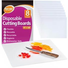 Disposable cutting boards For Kitchen – 8-Pack, 11"x14" – Durable, Plastic Borad Mats, Reusable – Perfect for Meal Prep & Cooking (Medium 8 Count)