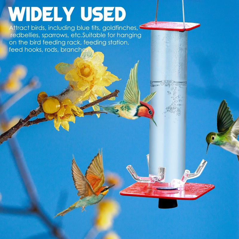 Tube Hummingbird Feeder Hanging Wild Bird Feeder for Outdoor Yard