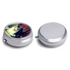 Metal Pill Box, 3 Compartment Pill Case, Round Small Pill