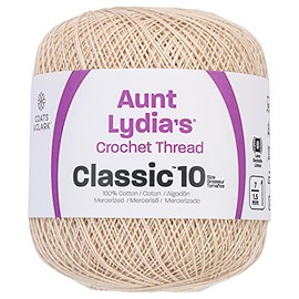 Coats Crochet Aunt Lydia's Crochet, Cotton Classic Size 10, Ecru