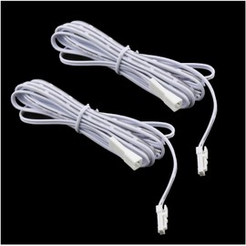 MEETOOT 2PCS 78.7 Inches 2 Meters Extension Cable 22 awg White PVC Coating LED Under Cabinet Lighting Kit