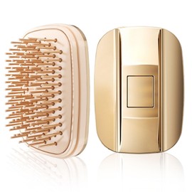 Kinretixia® Hair Brushes for Women, Self-Cleaning One Button Hair Brush, Round Head, Massage Hair Brush with Retractable Bristles for Effortless Cleaning