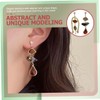 FOMIYES 2 Pairs Dangle Earrings Abstract Art Design Asymmetric Drop