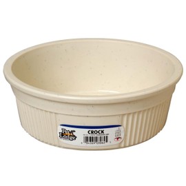 Pet Lodge® Crock Pet Bowl | Heavy Duty Plastic | Dog Feed & Water Bowl | Granite | 6 Cups | Large