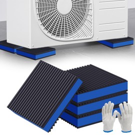 4 Pack Anti Vibration Pads, 4'' X 4'' X 7/8" Heavy Duty EVA Vibration Isolation Pads, Sound Absorbing Mats for Air Conditioner, Compressors, Washing Machine, Dryer, Treadmill, HVAC