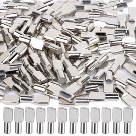 FANDAMEI 100 PCS Shelf Pins, Metal Nickel Support Pegs, Shelf Support Pegs, 5mm Shelf Pins, Spoon Shaped Cabinet Support Pins Holder (5mm)