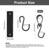 CAINCAY S Hooks with Leather Loop, 5 Pcs S Shaped