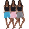 Sexy Basics Women's 3 Pack Cotton Sleep Pajama Shorts with