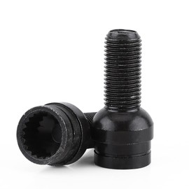 Radmuttern-Satz, 4+1 1,5 Mm Universal-Radbolzen-Sicherungsmutternsatz aus Schwarzem Stahl mit Schlüssel