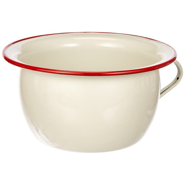 Ibili Chamber Pot 3,5 l of Enamelled Steel in White/red,