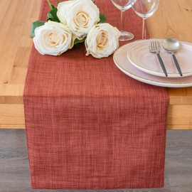 The White Petals Rust Side Table Runners (13x36 inch, Pack of 1) Fabric Lined | Properly Finished, No Fray Edges | for Home, Kitchen, Dining Room, Holiday, Wedding Party Décor