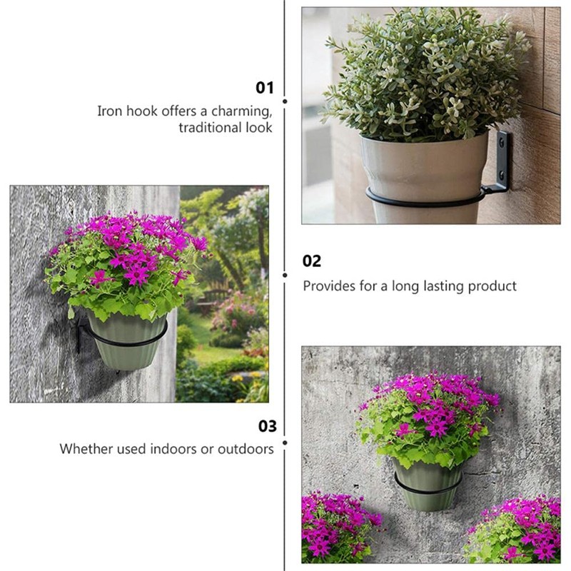hisunfarm 2 Pcs 8 Inch Flower Pot Holder Hangers,Ring Wall