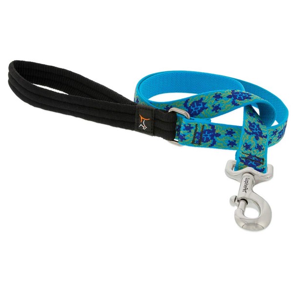 LupinePet Originals 1" Turtle Reef 6-Foot Padded Handle Leash for Medium and Larger Dogs