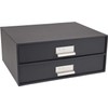 Bigso Birger 2-Drawer Fiberboard Label Frame Document Letter Box |