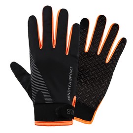 JCW Climbing Gloves, Trekking Gloves, Summer, Smartphone Operation, Anti-slip, Bicycle, Running, Men's, Women's, Anti-slip, Thin, Fashionable (Orange/L)