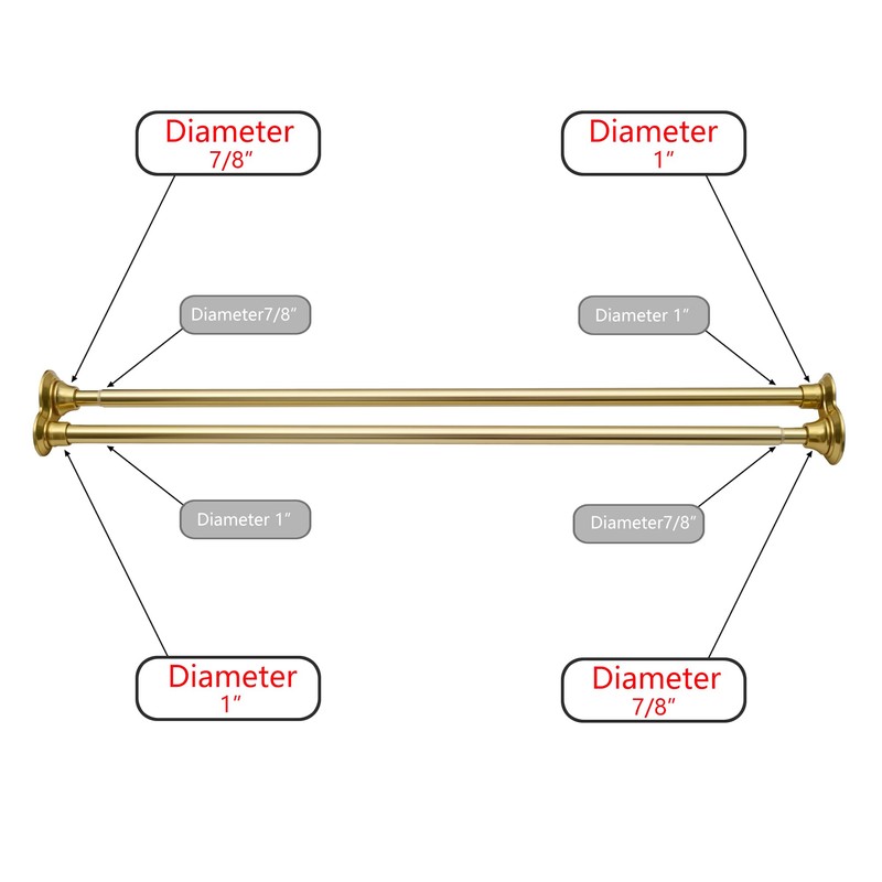 Utopia Alley Adjustable 72-Inch Double Shower Curtain Tension Rods -