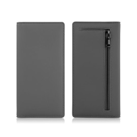 MultiValue Large Wallets for Women, PU Leather Long RFID Wallet for Women, Large Capacity Credit Card Wallet with ID Window Coin Zip Pocket (Grey)