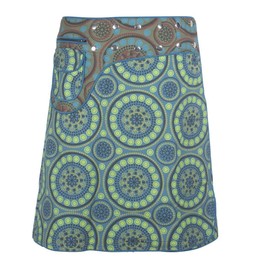Vishes - Alternative Clothing - Women's A Line Wrap Skirt Cacheur Knee-Length Short Midi Press Studs Pocket, Turquoise-light green