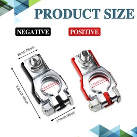 RGOAANC 2Pcs Battery Terminals for Nissan, Battery Terminal Connectors, Positive and Negative Auto Battery Cable Terminal, 243407F000 243407F001 Top Post Batteries Connectors with Plastic Bottoms
