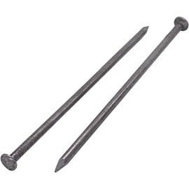 (Pack of 16) Carbon Steel 3/16" x 5-7/8" (5.0 x 150 mm) Construction Nails Flat Round Head Multi-Purpose Common Wire Nails Woodworking