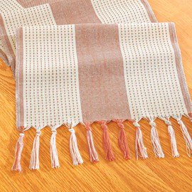 Niviy Orange Table Runner 72 Inches Long, Boho Farmhouse Seasonal Fall Thanksgiving Washable Table Runners for Autumn Decorations Home Decor (Orange, 12"×72")