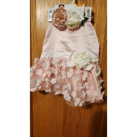 Top Paw Lg Dog Dress & Headband Wedding Attire, Easter Dress FREE Bandana NWT