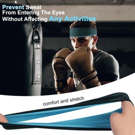 HAGOT Men's Headband 3 Pack, Quick-drying Sweatband and Sports Headband, Absorption Breathable Band Sweat for Running, Cycling, Basketball, Tennis, Fitness Workout