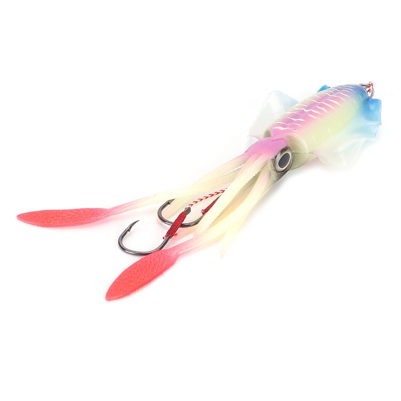 Fishing Squid Lure Octopus UV Luminous Squid Jigs with Hook