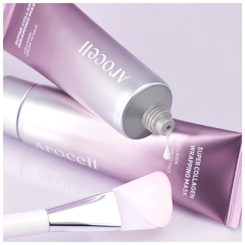 AROCELL Super Collagen Warpping Mask 80ml, Type:02 Mask 80ml+Pack Brush