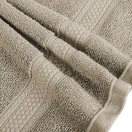 A1 Home Collections Bath Towel 500 GSM Duet Technology 100% Ring Spun Cotton Quick Dry & Highly Absorbent Towels, Zero Twist, Low Lint, Ultra Soft (Plaza Taupe, Hand Towel (16x28) Pack of 6)