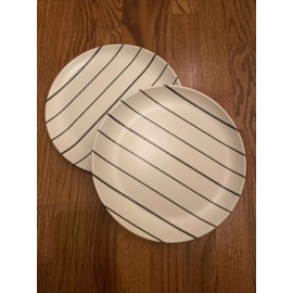 Hearth & Hand Dark Gray Stripe 10" Melamine Dinner Plate Set of 2 - Hearth and Hand Magnolia
