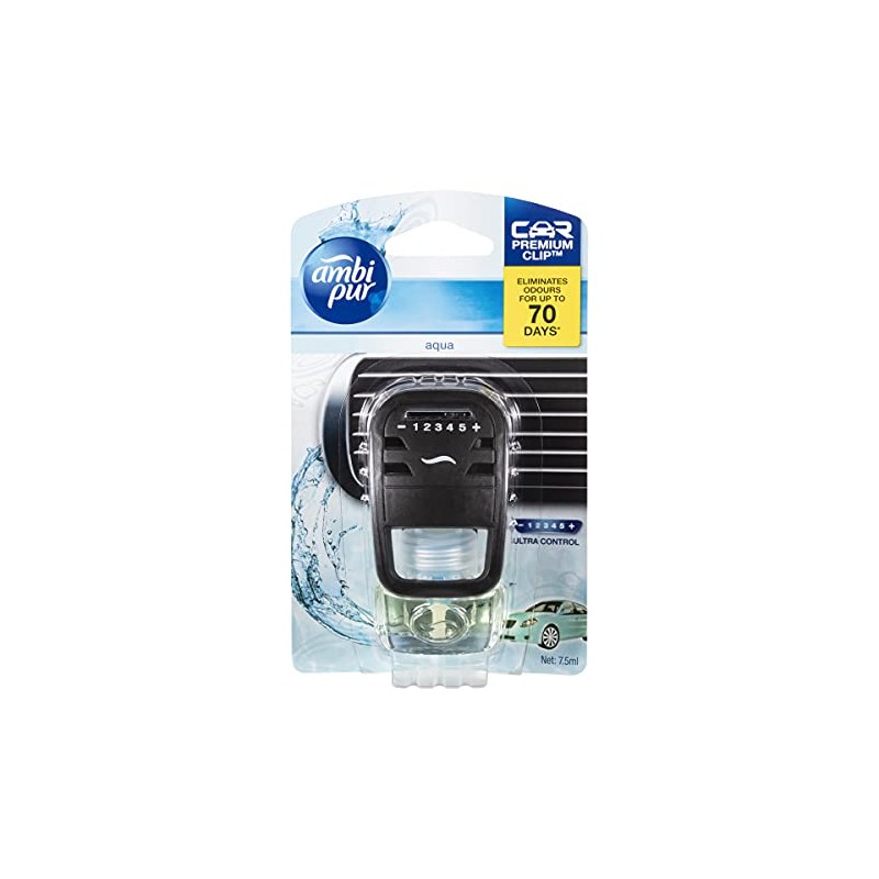 Ambi Pur Premium Clip Aqua Car Air Freshener, 7.5ml