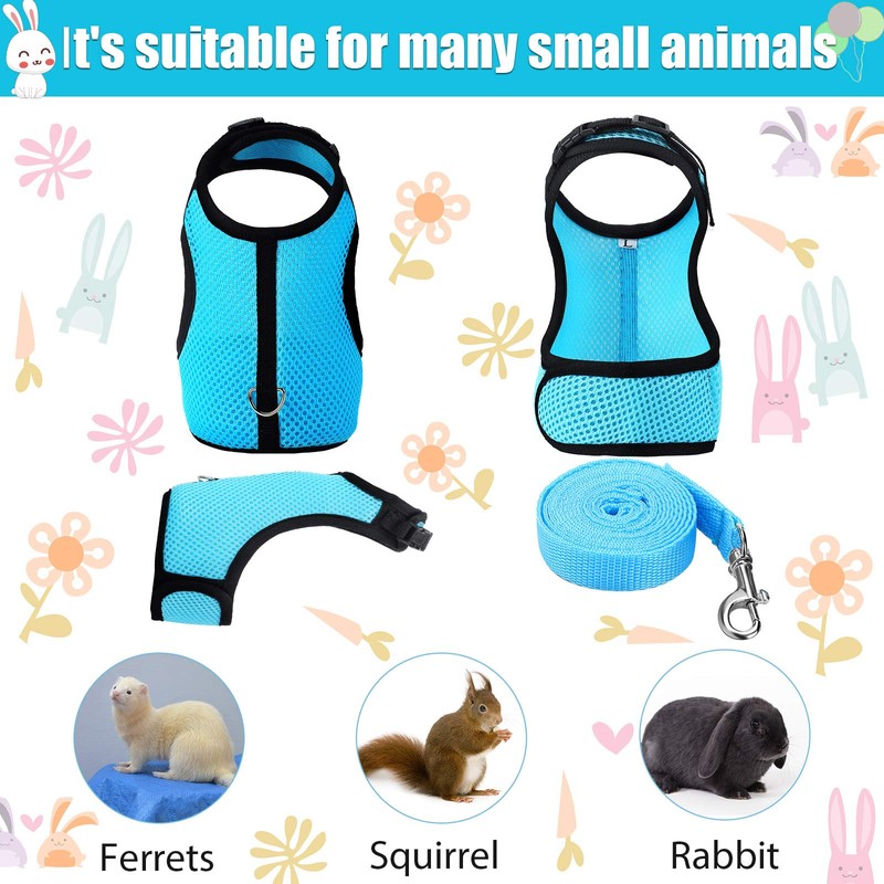 SATINIOR 2 Pieces Bunny Rabbit Harness with Leash Cute Adjustable