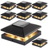 Solar Post Cap Lights Outdoor 8pack, Black Waterproof Solar Powered