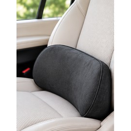 Memory Foam Lumbar Support Cushion for Driving – Soft Suede Back Support Pillow for Car Seats, Office & Home Chairs
