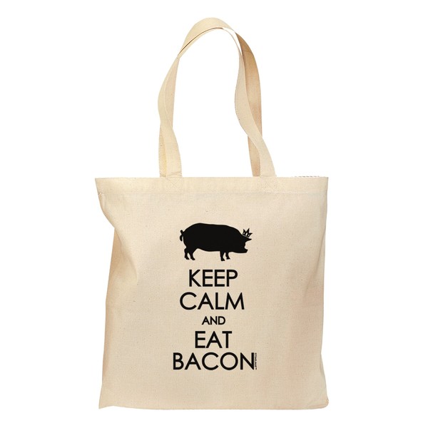 TOOLOUD Keep Calm and Eat Bacon Grocery Tote Bag -