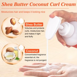 MegiaExist Lockencreme für Natürliche Locken und Wellen, Feuchtigkeitsspendende Curl Cream mit Pflegeformel, Definiert Locken, Reduziert Frizz, Geeignet für Tägliche Anwendung