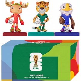 Juego de 3 Mascotas Mundial 2026 FIFA World Cup 2026 Maple Zayu Clutch 7.6 cm Figuras Coleccionables Mundial 2026 Oficial Souvenirs Regalo para Fans Coleccionistas