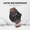 NAVIFORCE Sport Watches for Men Leather Band Waterproof Quartz Analog