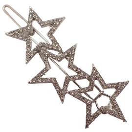 Topkids Accessories, Card with 2 Decorative Geometric & Other Patterns Metal Hair Clips Hair Clip Simple & Cute Unisex Hair Accessories (Star Crystal Hair Clip)