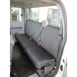 Durafit Seat Covers, Made to fit 2011-2015 F250-F550 Super Cab Rear Bench Seat with Solid Backrest and 40/60 Split Bottom. Made in Gray Twill