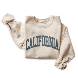 California Sweatshirt - California CA Pullover - Faded Vintage Athletic Aesthetic Varsity Style - Trendy State Travel Gift For Him or Her - Unisex Crewneck Sweatshirt