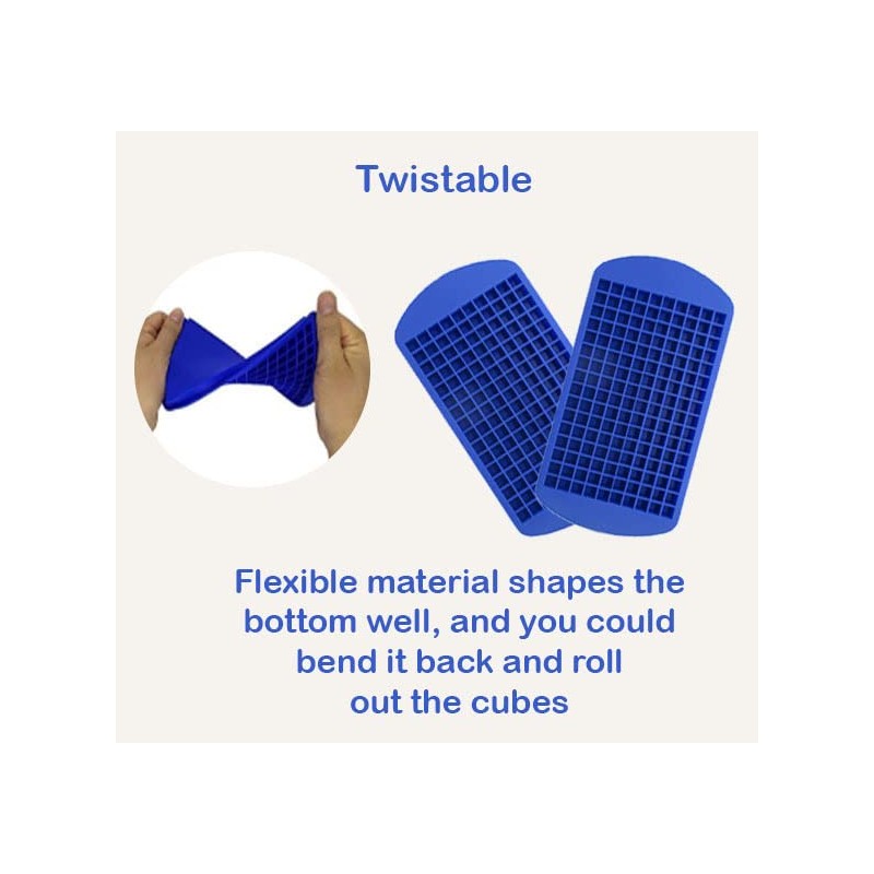 Gadgetime USA Tiny Cavity Silicone Ice Cube Tray (2 pack)