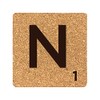 eBuyGB Scrabble Drinks Coasters, Square Cork Coaster, Individual Alphabet Letters,