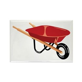 CafePress Red Wheelbarrow Magnets Rectangle Magnet, 2"x3" Refrigerator Magnet (10 pack)