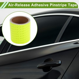 HOPESPANNER Universal 9.84ft x 3.94In Air-Release Adhesive Pinstripe Tape Reflective Automotive Pinstriping Tape PVC Fluorescent Yellow