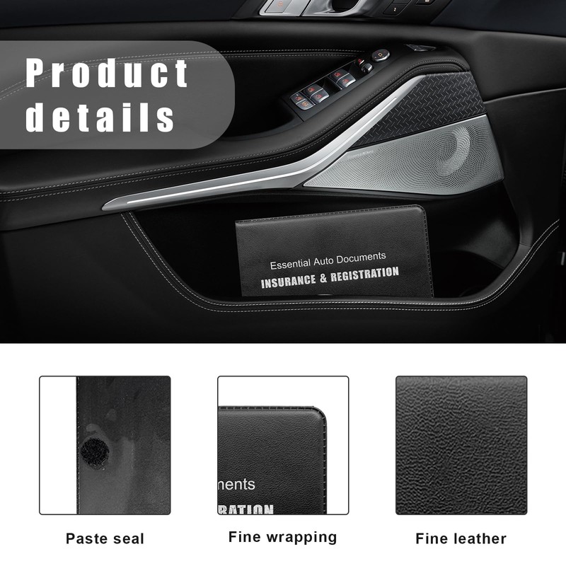Suvnie 2PCS Car Registration Insurance Holder, 10.6"×4.8" Essential Auto Card